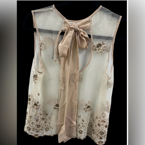 ZARA LIMITED EDITION LINGERIE COLLECTION SHEER EMBELLISED BORDUURSELS TOP BLOUSE - Picture 15 of 16